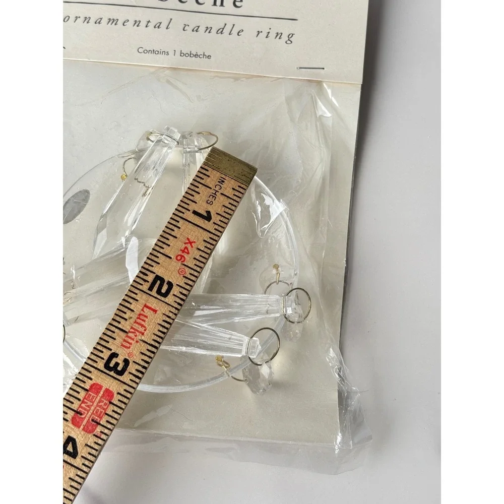 Pier 1 Imports Bobeche Ornamental Candle Ring Clear‎ Prism Drip Catcher NEW